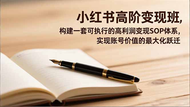 小红书高阶变现班,构建一套可执行的高利润变现SOP体系,实现账号价值的最大化跃迁-轻创联盟