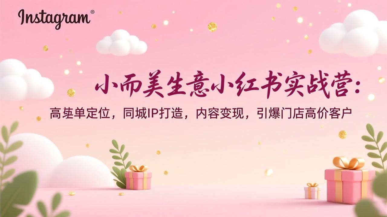 小而美生意小红书实战营：高客单定位，同城IP打造，内容变现，引爆门店高价客户-轻创联盟