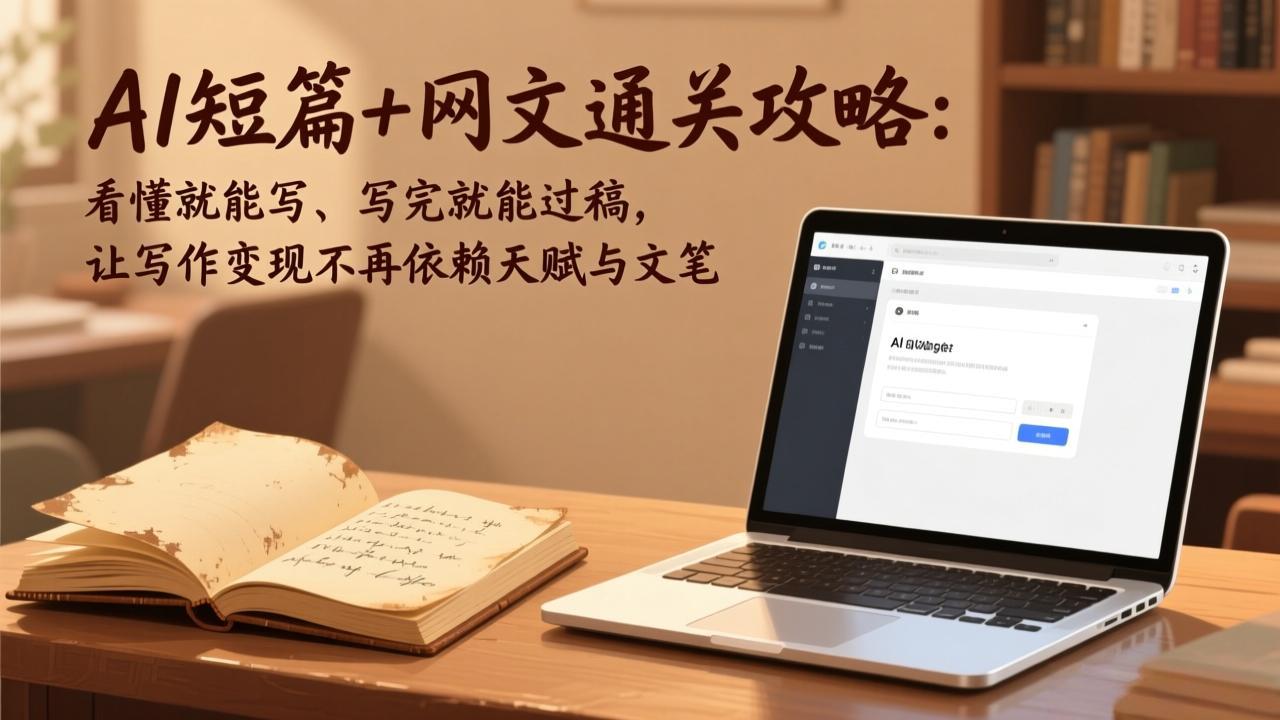 AI短篇+网文通关攻略：看懂就能写、写完就能过稿，让写作变现不再依赖天赋与文笔-轻创联盟