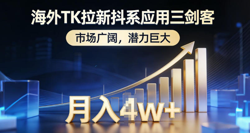 海外TK拉新抖系应用三剑客，市场广阔，潜力巨大，月入1w+-轻创联盟