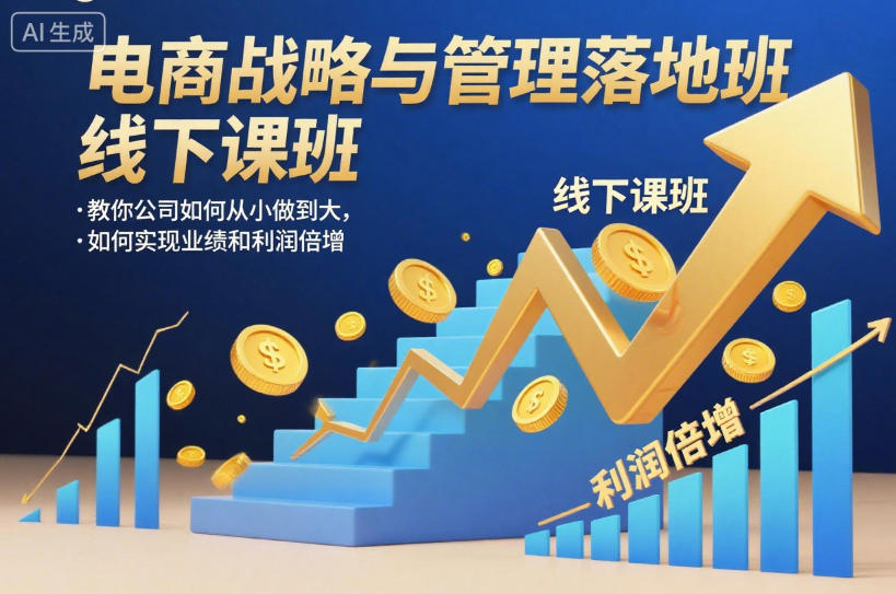 电商战略与管理落地班线下课，教你公司如何从小做到大，如何实现业绩和利润倍增【录音】-轻创联盟