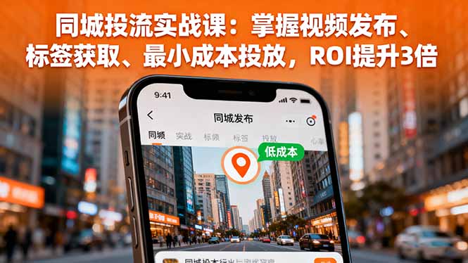 同城投流实战课：掌握视频发布、标签获取、最小成本投放，ROI提升3倍-轻创联盟