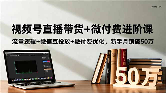 视频号直播带货+微付费进阶课：流量逻辑+微信豆投放+微付费优化，新手月销破50万-轻创联盟