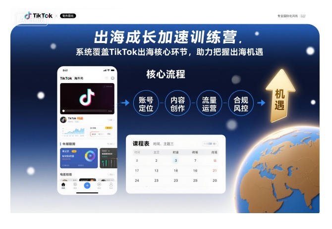 出海成长加速训练营，系统覆盖TikTok出海核心环节，助力把握出海机遇(更新)-轻创联盟