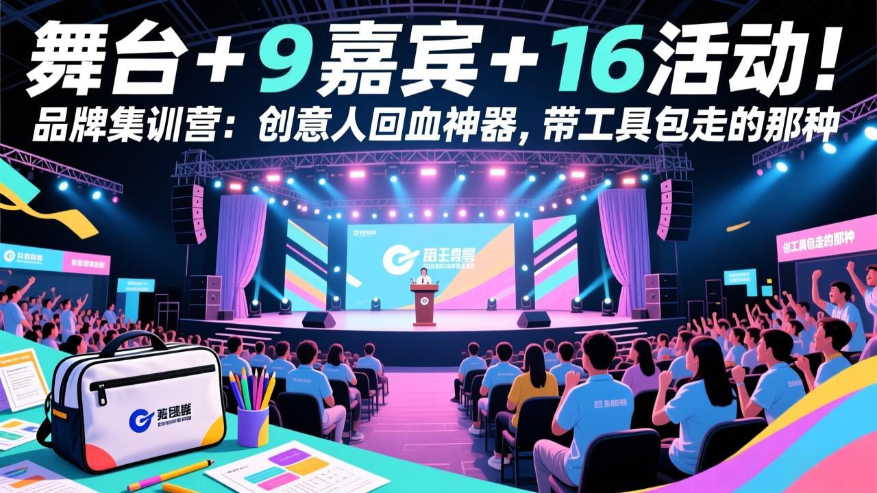 舞台 + 9 嘉宾 + 16 活动！品牌集训营：创意人回血神器，带工具包走的那种-轻创联盟