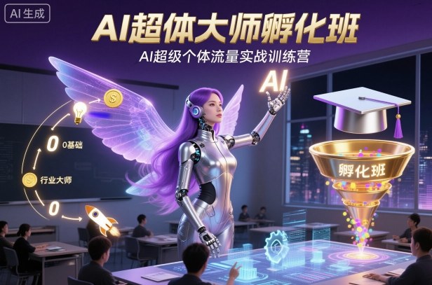 AI超体大师孵化班，AI超级个体流量实战训练营-轻创联盟