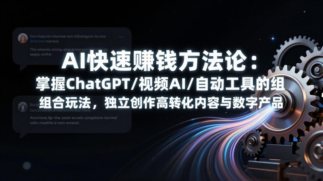 AI快速赚钱方法论：掌握ChatGPT/视频AI/自动化工具的组合玩法，独立创作高转化内容与数字产品-轻创联盟