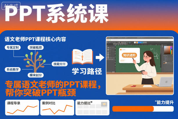 PPT系统课,专属语文老师的PPT课程,帮你突破PPT瓶颈-轻创联盟