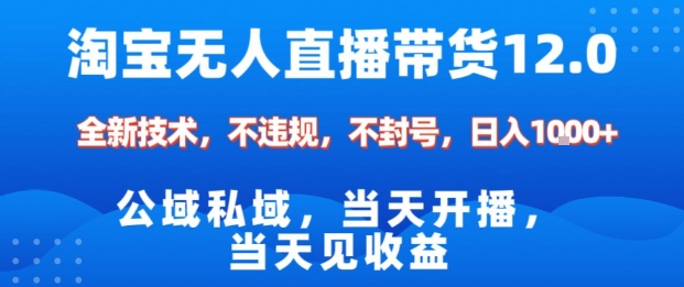 淘宝无人直播12.0，公域私域技术，不封号，不违规布局双十一流量风口，日入1k(独家技术)【揭秘】-轻创联盟