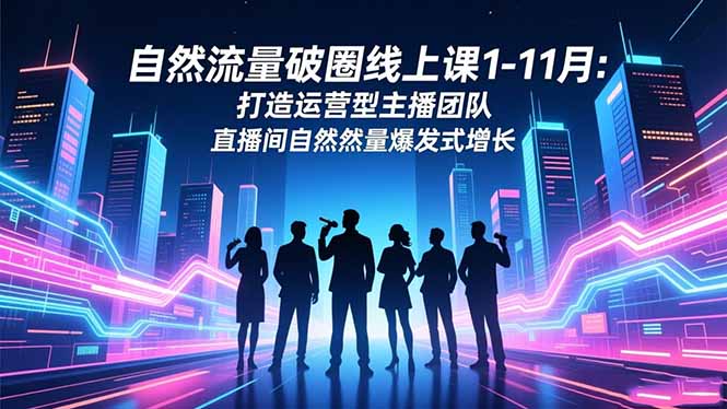 自然流量破圈线上课1-11月：打造运营型主播团队 直播间自然流量爆发式增长-轻创联盟
