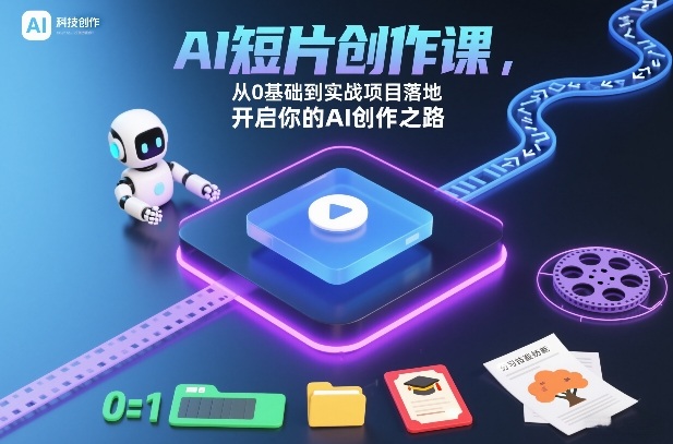 AI短片创作课，从0基础到实战项目落地，开启你的AI创作之路-轻创联盟