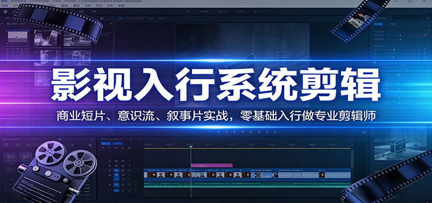 影视系统剪辑，商业短片、意识流、叙事片实战，零基础入行做专业剪辑师-轻创联盟