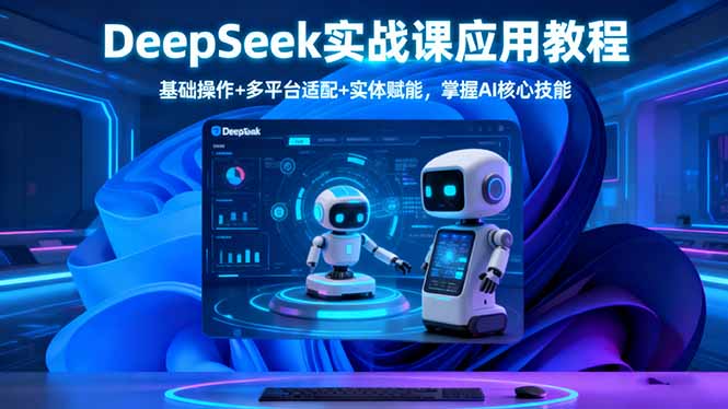 DeepSeek实战课应用教程、基础操作+多平台适配+实体赋能，掌握AI核心技能-轻创联盟