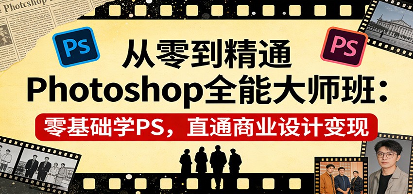 从零到精通Photoshop全能大师班：零基础学PS，直通商业设计变现-轻创联盟