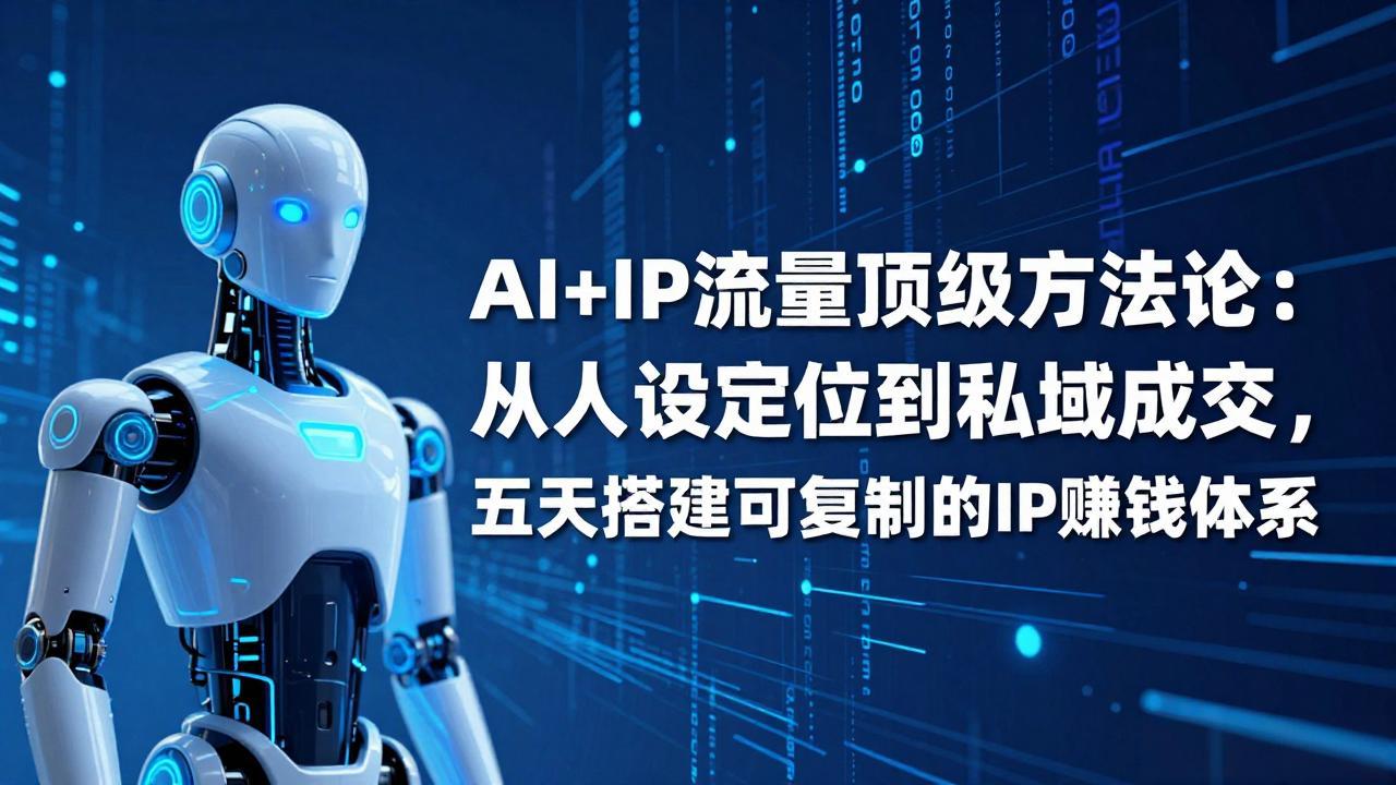 AI+IP顶级方法论：从人设定位到私域成交，五天搭建可复制的IP赚钱体系-轻创联盟