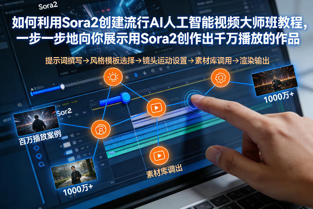 如何利用Sora2创建流行AI人工智能视频大师班，一步一步地向你展示用Sora2创作出千万播放的作品-轻创联盟