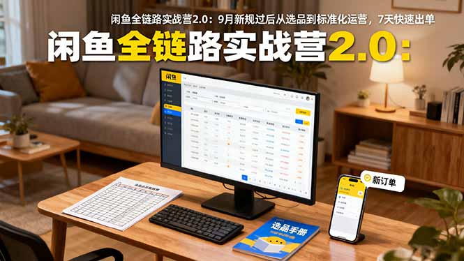 闲鱼全链路实战营2.0：9月新规过后从选品到标准化运营，7天快速出单-轻创联盟