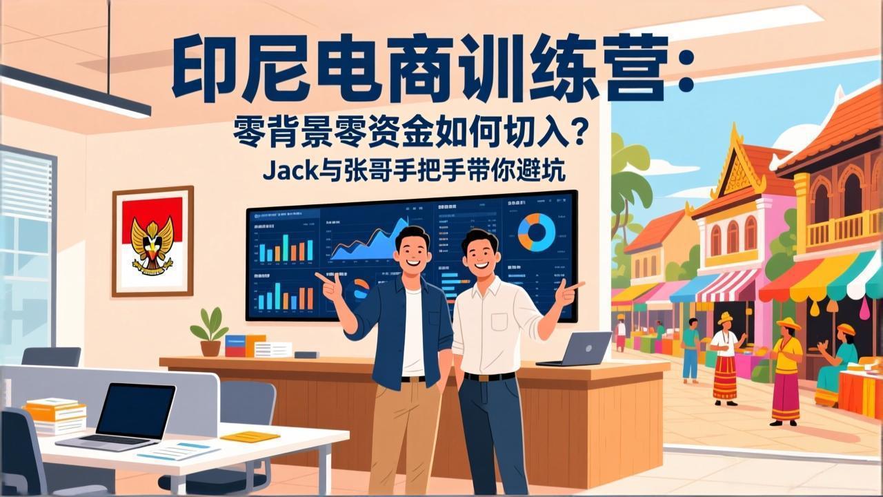 印尼电商训练营：零背景零资金如何切入？Jack与张哥手把手带你避坑-轻创联盟