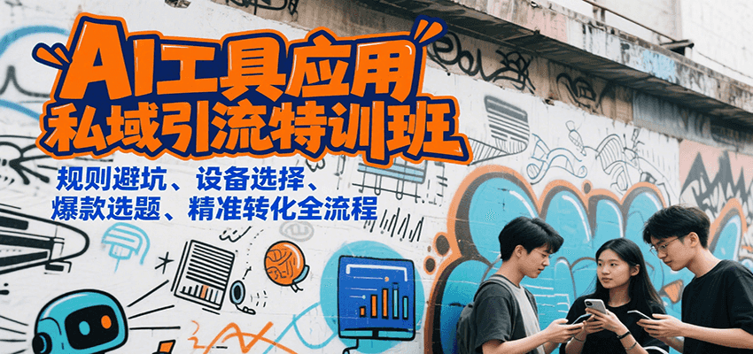 AI工具应用私域引流特训班，规则避坑、设备选择、爆款选题、精准转化全流程-轻创联盟