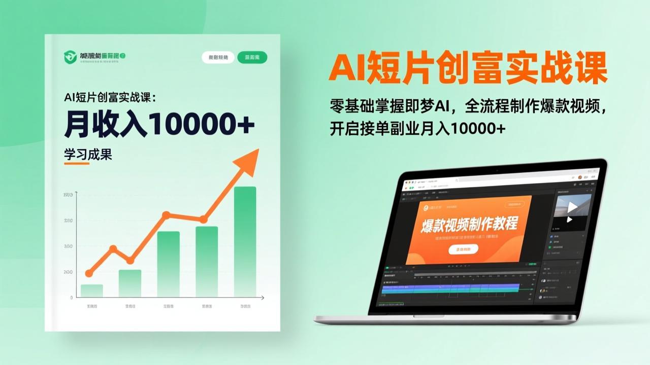 AI短片创富实战课：零基础掌握即梦AI，全流程制作爆款视频，开启接单副业月入10000+(更新-轻创联盟