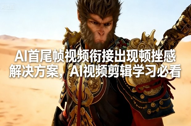 AI首尾帧视频衔接出现顿挫感解决方案，AI视频剪辑学习必看-轻创联盟