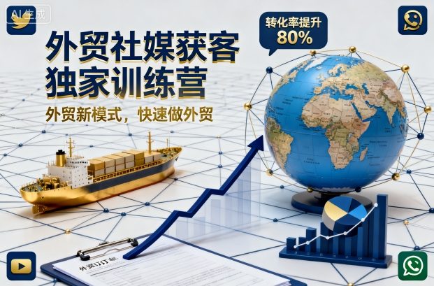 外贸社媒获客独家训练营，外贸新模式，快速做外贸-轻创联盟
