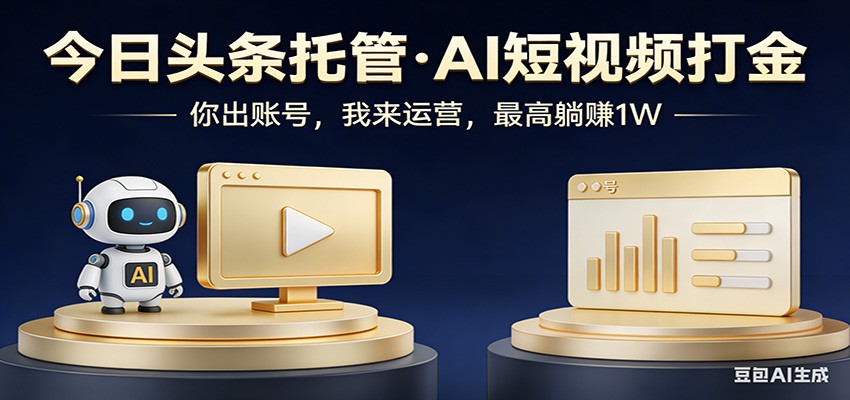 头条号AI托管，我提供作品，你提供账号，每天5分钟发布，小白躺赚3000+-轻创联盟