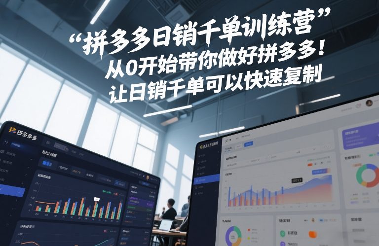 拼多多日销千单训练营，从0开始带你做好拼多多，让日销千单可以快速复制(更新26年2月)-轻创联盟