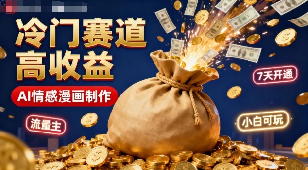 公众号冷门赛道，用AI做情感漫画，7天开通流量主，操作简单，小白可玩-轻创联盟
