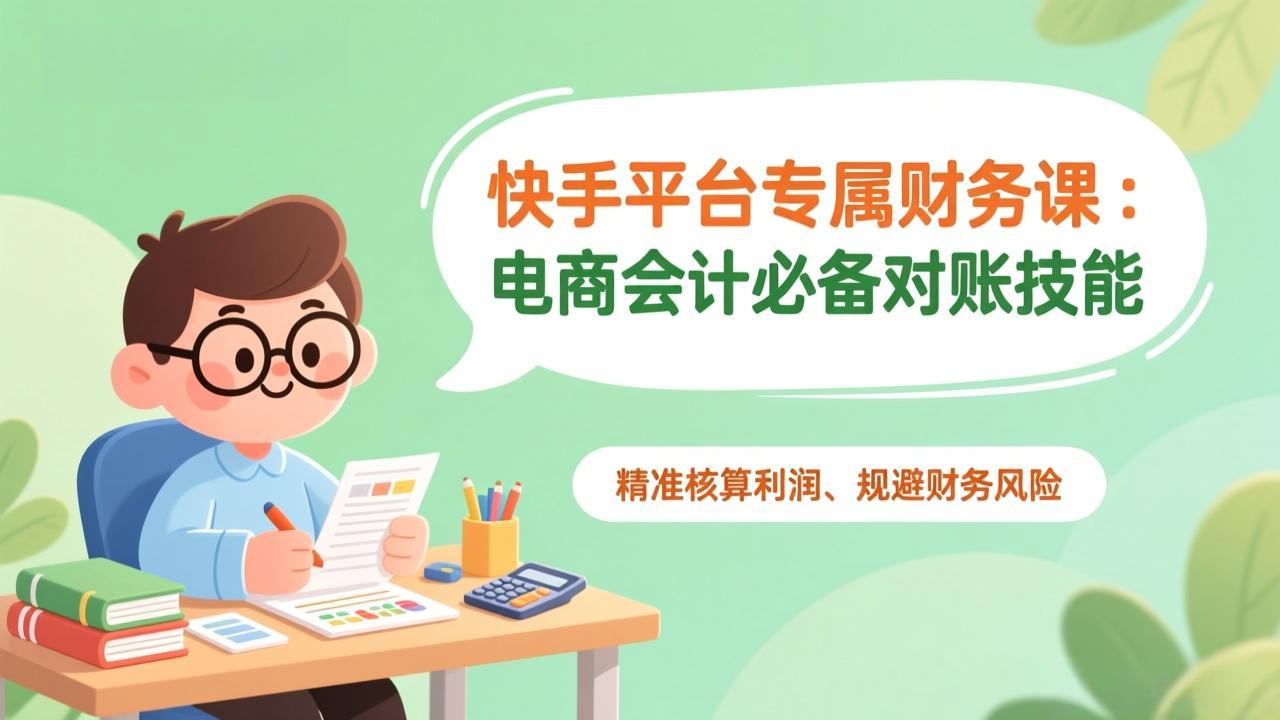 快手平台专属财务课：电商会计必备对账技能，精准核算利润、规避财务风险-轻创联盟