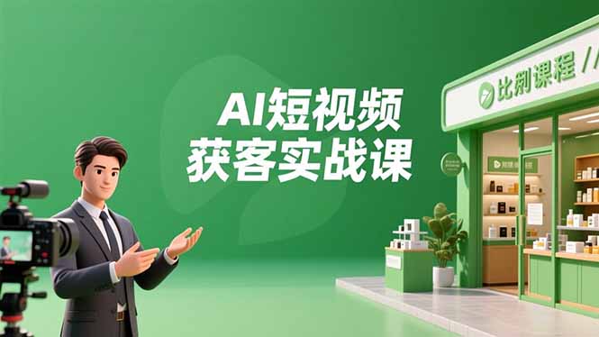 AI短视频获客实战课，数字人创作、实体行业应用、精准引流，30天获取客源月入6万+-轻创联盟