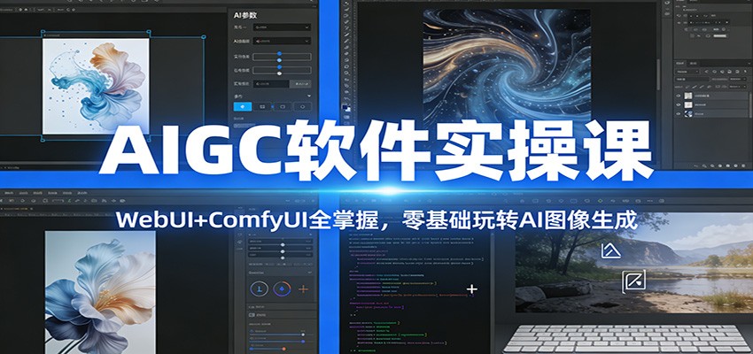 AIGC软件实操课：WebUI+ComfyUI全掌握，零基础玩转AI图像生成-轻创联盟