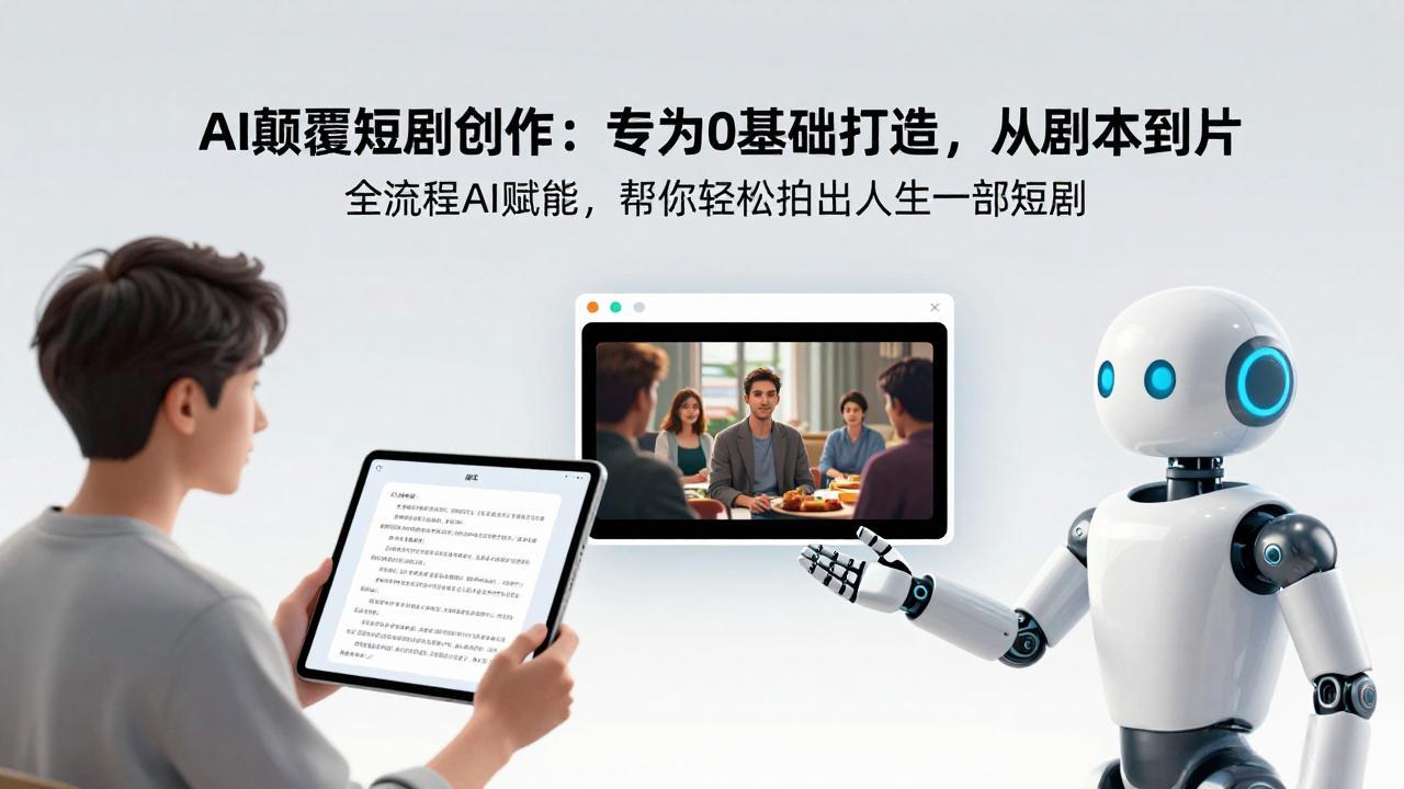 AI颠覆短剧创作：专为0基础打造，从剧本到成片全流程AI赋能，帮你轻松拍出人生第一部短剧-轻创联盟