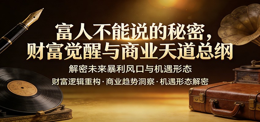 富人不能说的秘密，财富觉醒与商业天道总纲，解密未来暴利风口与机遇形态-轻创联盟