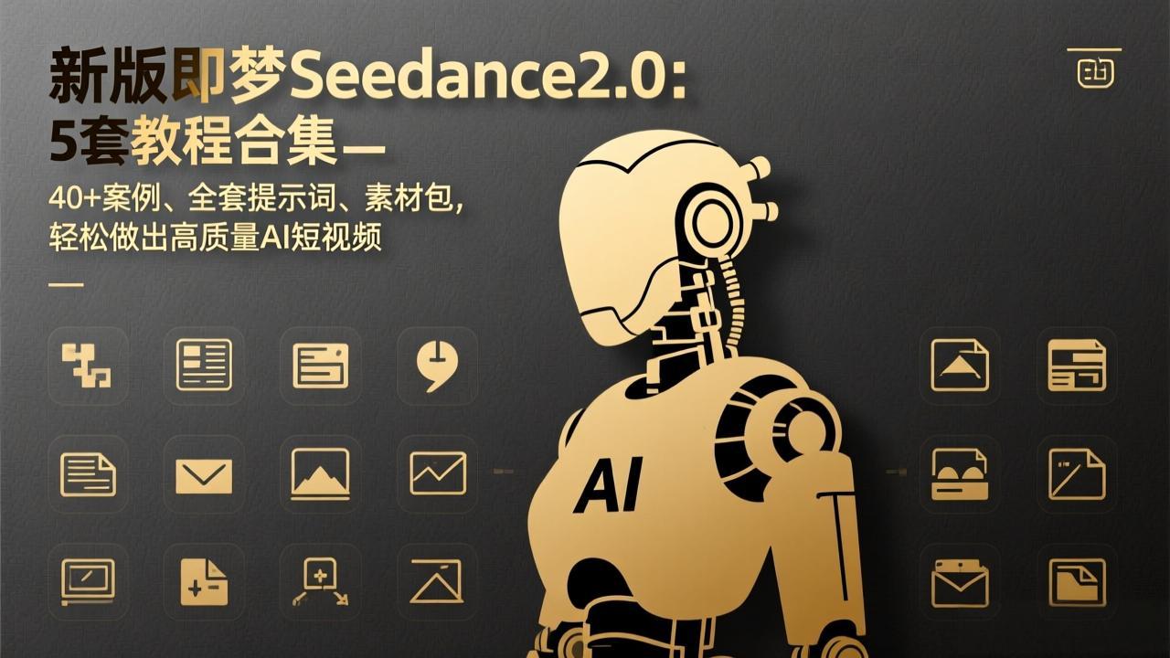 新版即梦Seedance2.0：5套教程合集，40+案例、全套提示词、素材包，轻松做出高质量AI短视频-轻创联盟