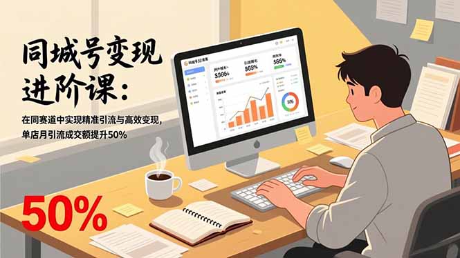 同城号变现进阶课：在同城赛道中实现精准引流与高效变现，单店月引流成交额提升50%-轻创联盟
