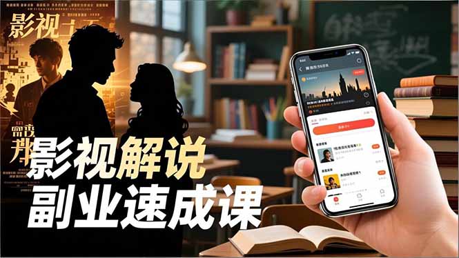 Tk影视解说副业速成课，软件安装、全流程实操、爆款预设，新手两周变现-轻创联盟