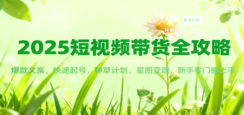 2025短视频带货全攻略：爆款文案，快速起号，种草计划，星图变现，新手零门槛上手-轻创联盟