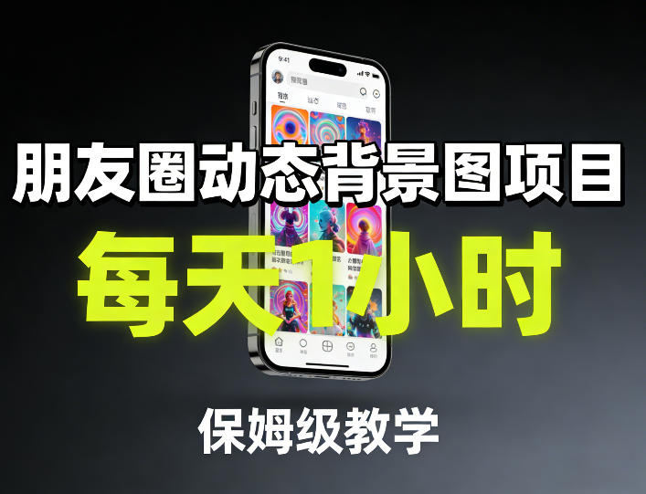 朋友圈动态背景图项目，每天1小时，保姆级教学-轻创联盟
