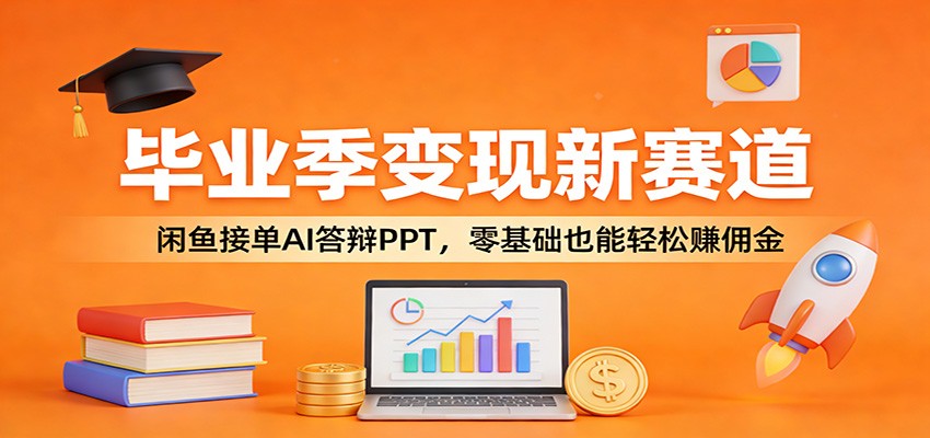 毕业季变现新赛道：闲鱼接单AI答辩PPT，零基础也能轻松赚佣金-轻创联盟