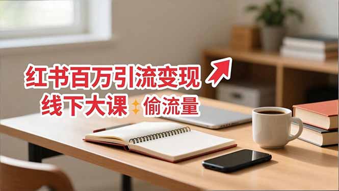 小红书百万引流变现-11月线下大课：分享从0到百万引流路径，手把手教偷流量、拿结果-轻创联盟