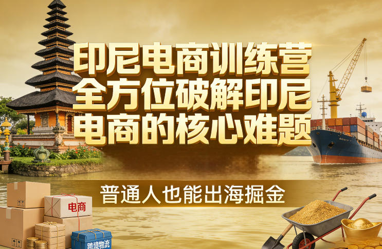 印尼电商训练营，全方位破解印尼电商的核心难题，普通人也能出海掘金-轻创联盟