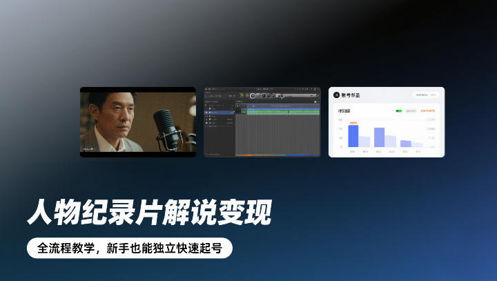 人物纪录片解说变现，全流程教学，新手也能独立快速起号-轻创联盟