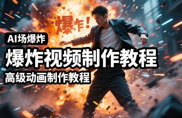 AI场景爆炸视频制作教程，利用人物实拍视频制作出高级的动画特效-轻创联盟
