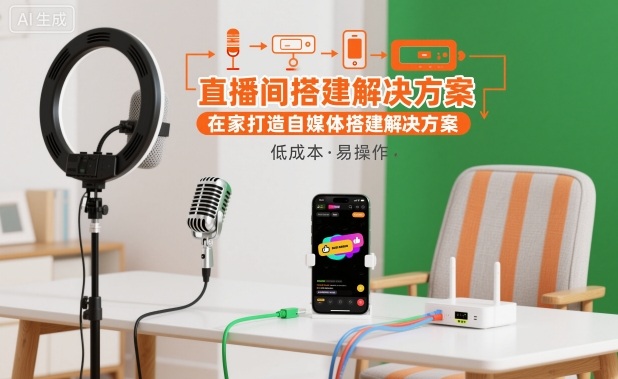 直播间搭建解决方案，在家打造自媒体搭建解决方案-轻创联盟