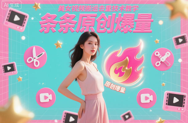 美女视频搬运去重技术教学,条条原创爆量-轻创联盟