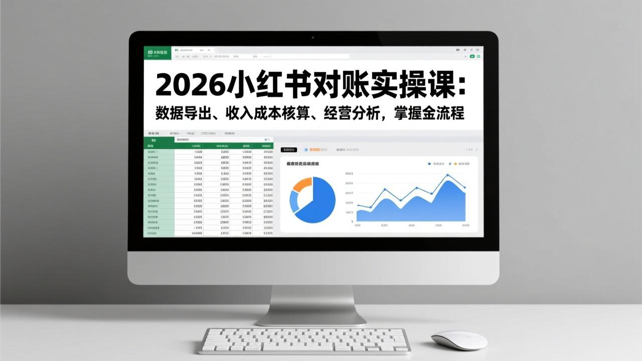 2026小红书对账实操课：数据导出、收入成本核算、经营分析，掌握全流程-轻创联盟