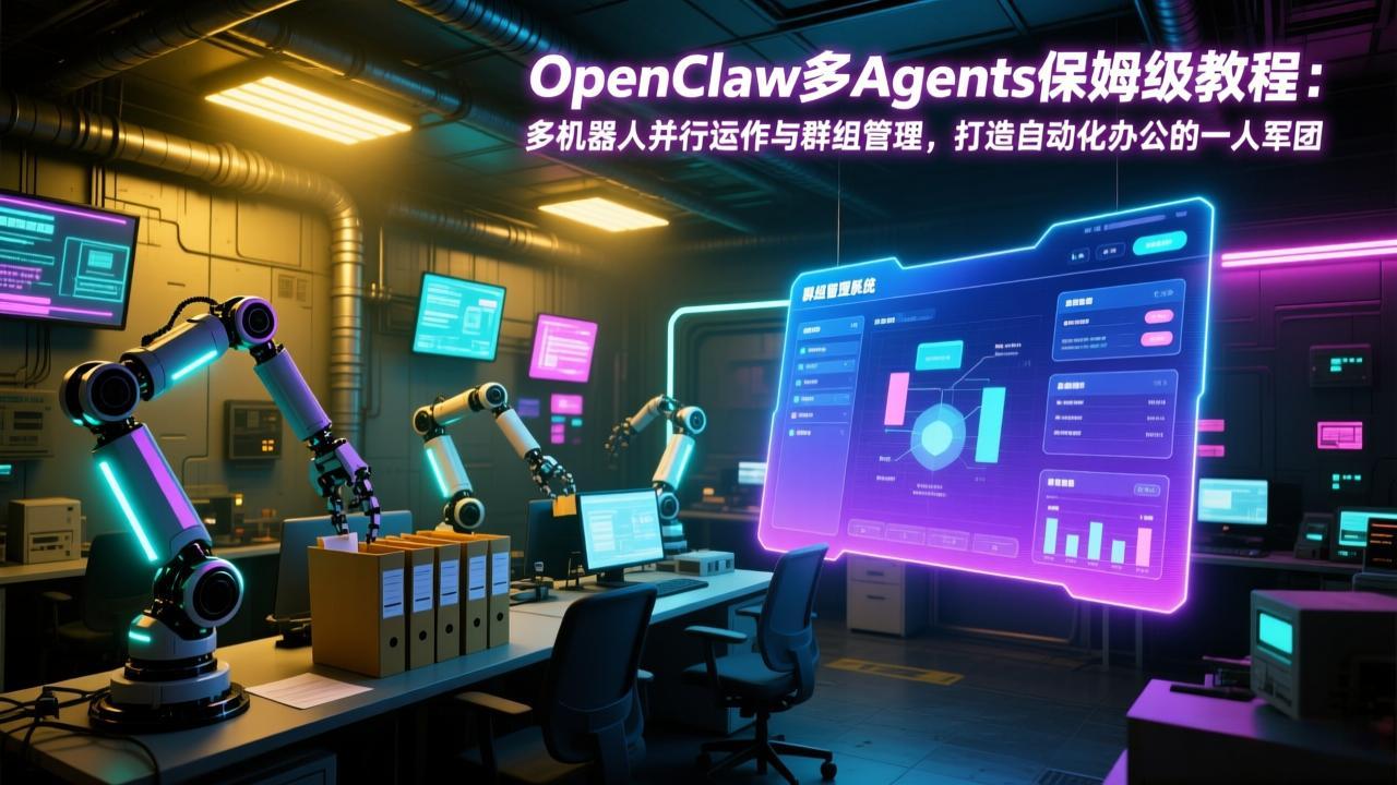 OpenClaw多Agents保姆级教程：多机器人并行运作与群组管理，打造自动化办公的一人军团-轻创联盟