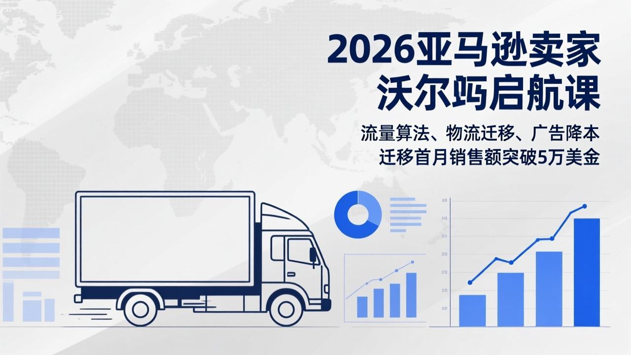 2026亚马逊卖家沃尔玛启航课，流量算法、物流迁移、广告降本，迁移首月销售额突破5万美金-轻创联盟