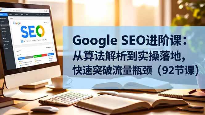 Google SEO进阶课：从算法解析到实操落地，快速突破流量瓶颈(92节课-轻创联盟
